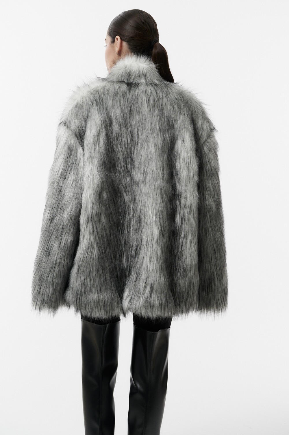 Fur coat Monica in gray